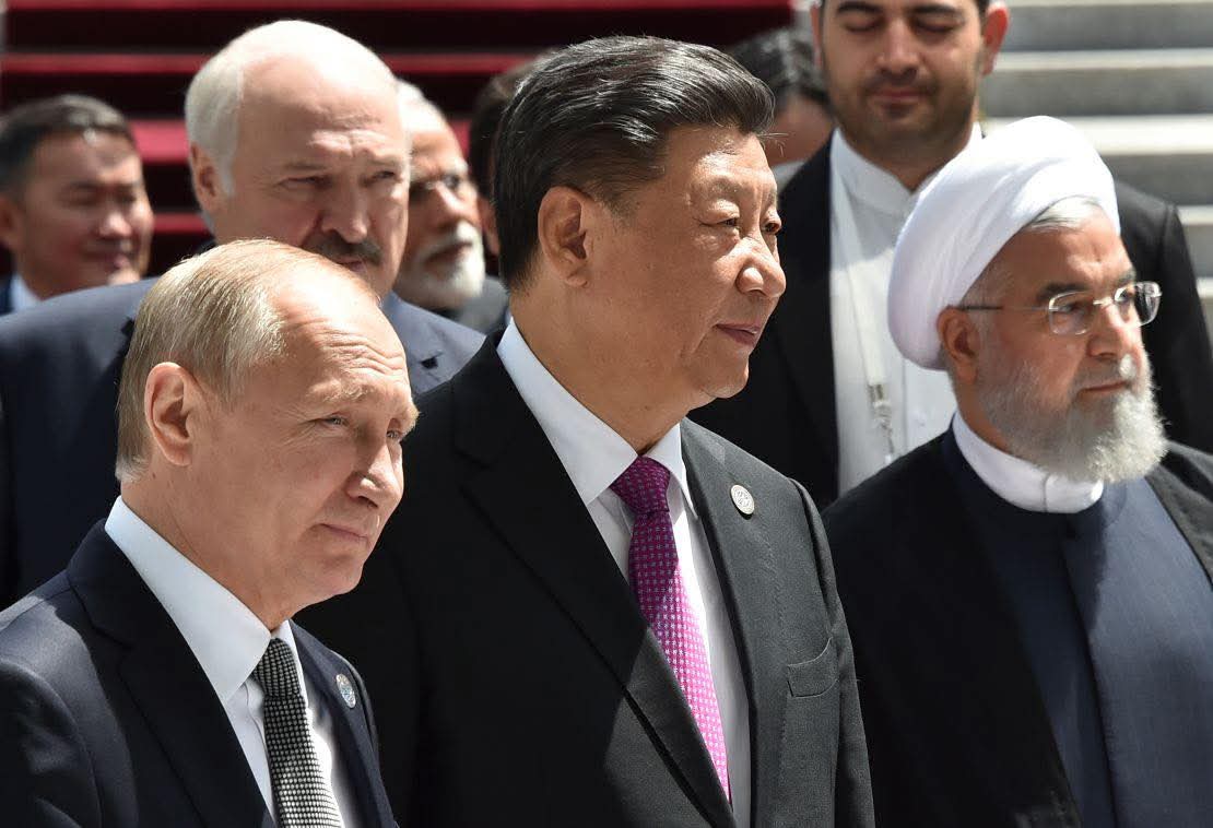 World leaders at international summit amid global tensions Putin Xi Jinping and Iranian leader at international summit